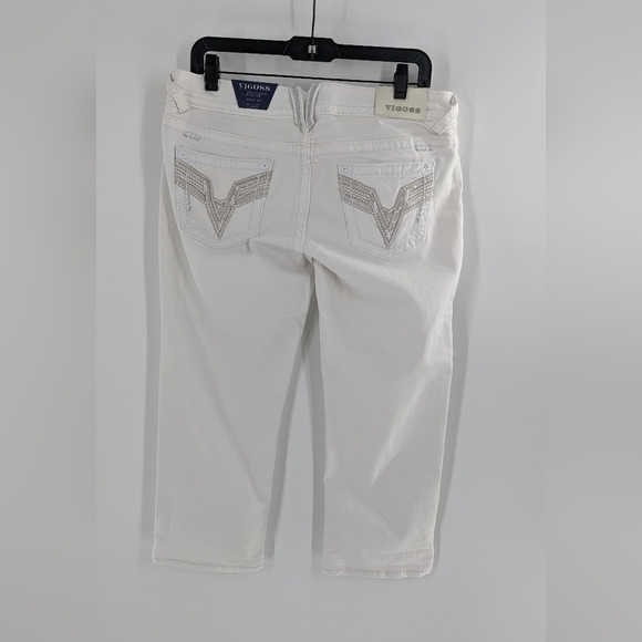 Vigoss White Chelsea Capri Denim Jeans  Size 14 - Picture 7 of 8